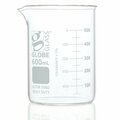 Globe Scientific Beaker, Globe Glass, 600mL, Low Form Griffin Style, Heavy Duty, Dual Graduations, ASTM E960, 6PK 8020600